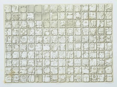Plaque of ideographic writing from the Temple of Inscriptions, Palenque, plate 38 from 